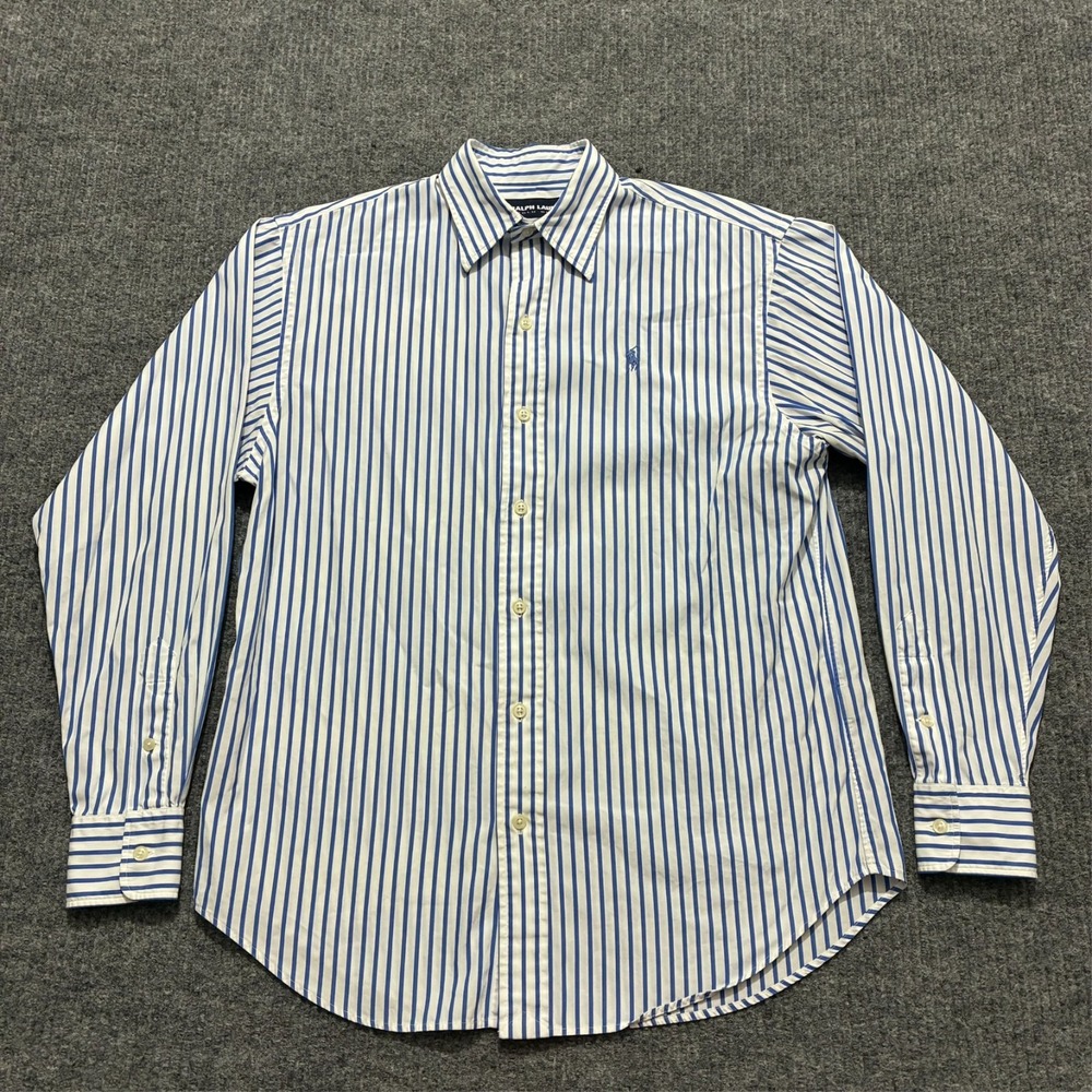 Vintage Ralph Lauren‎ Polo Golf Mens Button Up Shirt Size 8 Striped Long Sleeve